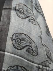 Tussar silk hand block print dupatta SILK ZONE