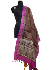 Tussar silk hand block print dupatta SILK ZONE