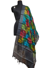 Tussar hand block print dupatta SILK ZONE