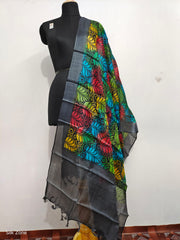 Tussar hand block print dupatta SILK ZONE
