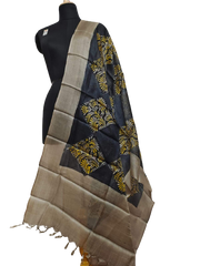 Tussar silk hand block print dupatta SILK ZONE