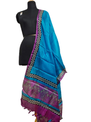 Tussar silk hand block print dupatta SILK ZONE