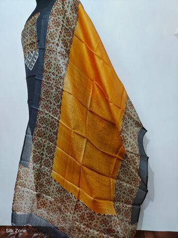 Pure Tussar Silk print saree