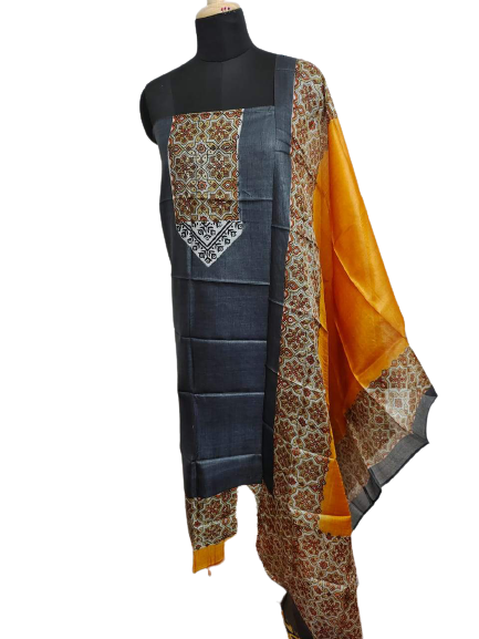 Pure Tussar Silk print saree