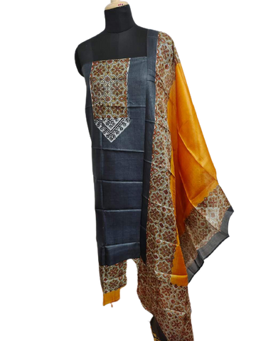 Pure Tussar Silk print saree