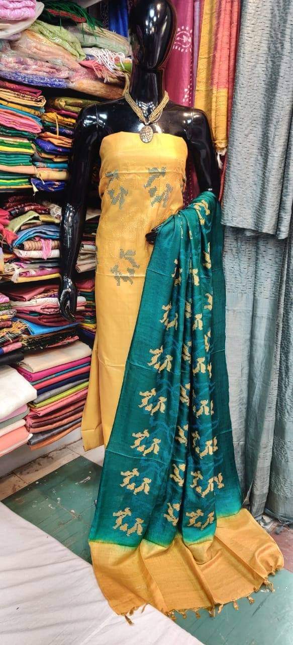 Tussar silk printed suit SILK ZONE