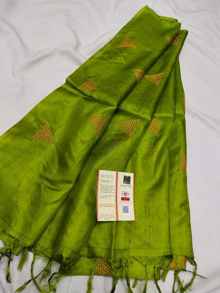 Tussar silk embroidery dupatta SILK ZONE