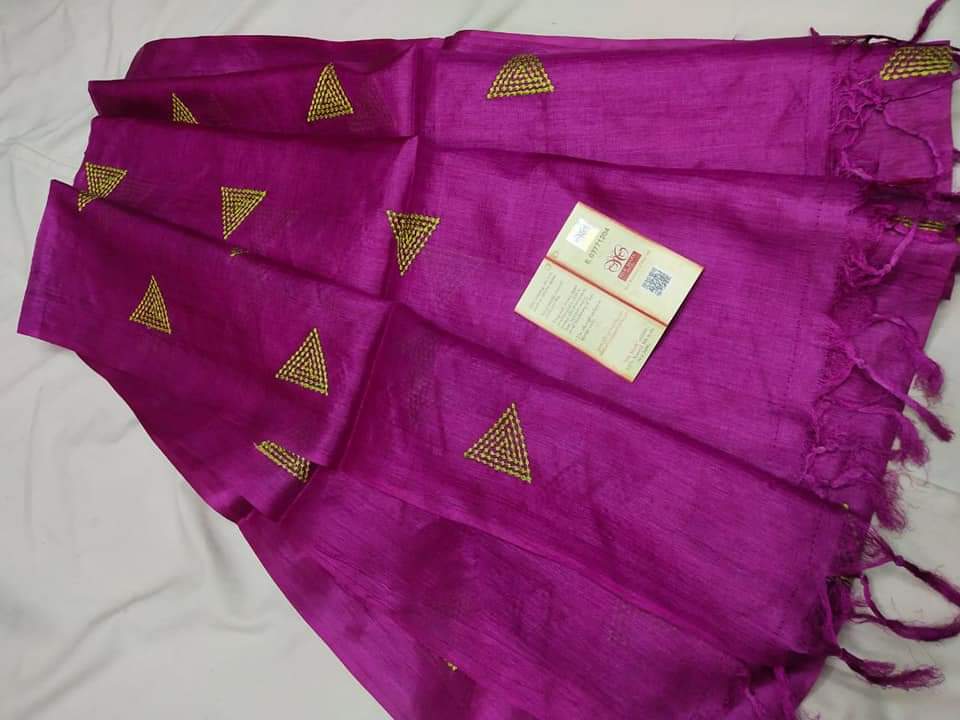 Tussar silk embroidery dupatta SILK ZONE
