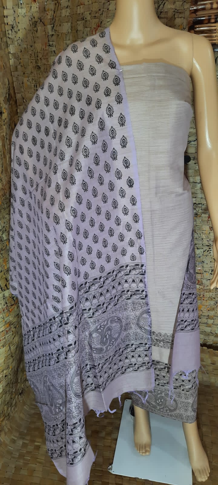 Cotton khadi madhubani suit SILK ZONE