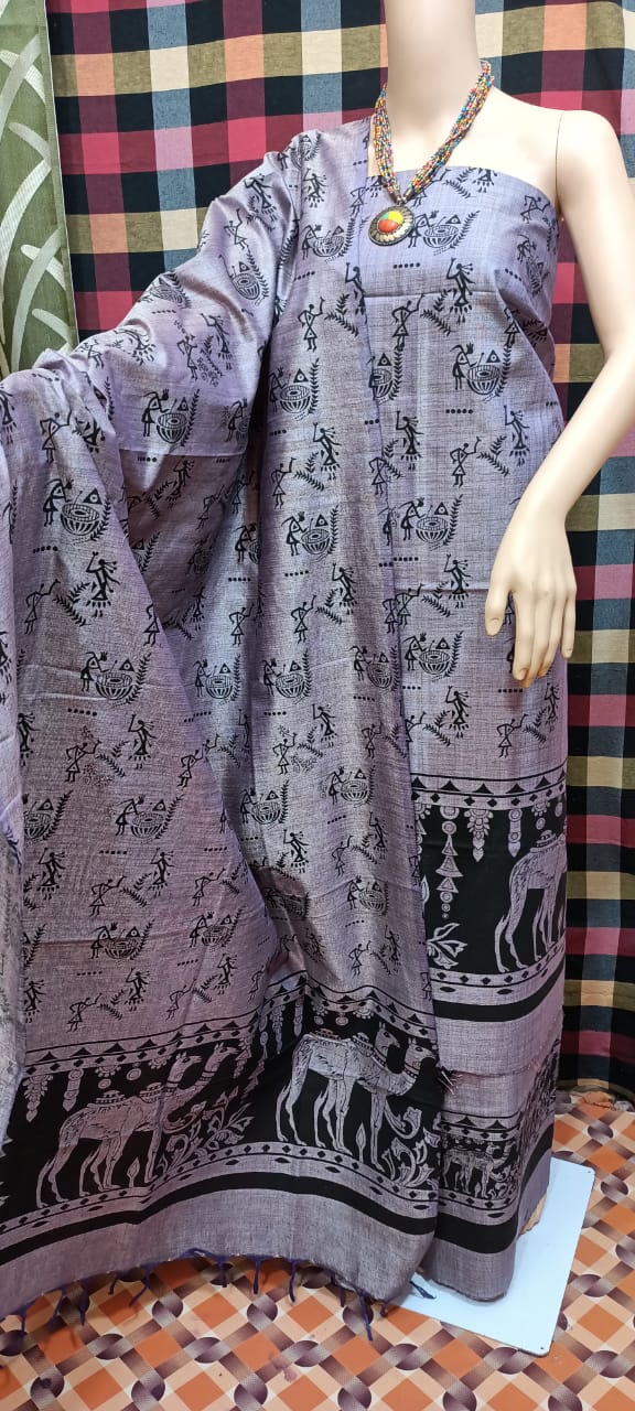 Cotton khadi madhubani suit SILK ZONE