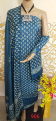 Soft silk hand block print suit PTS