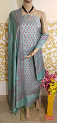 Soft silk hand block print suit PTS