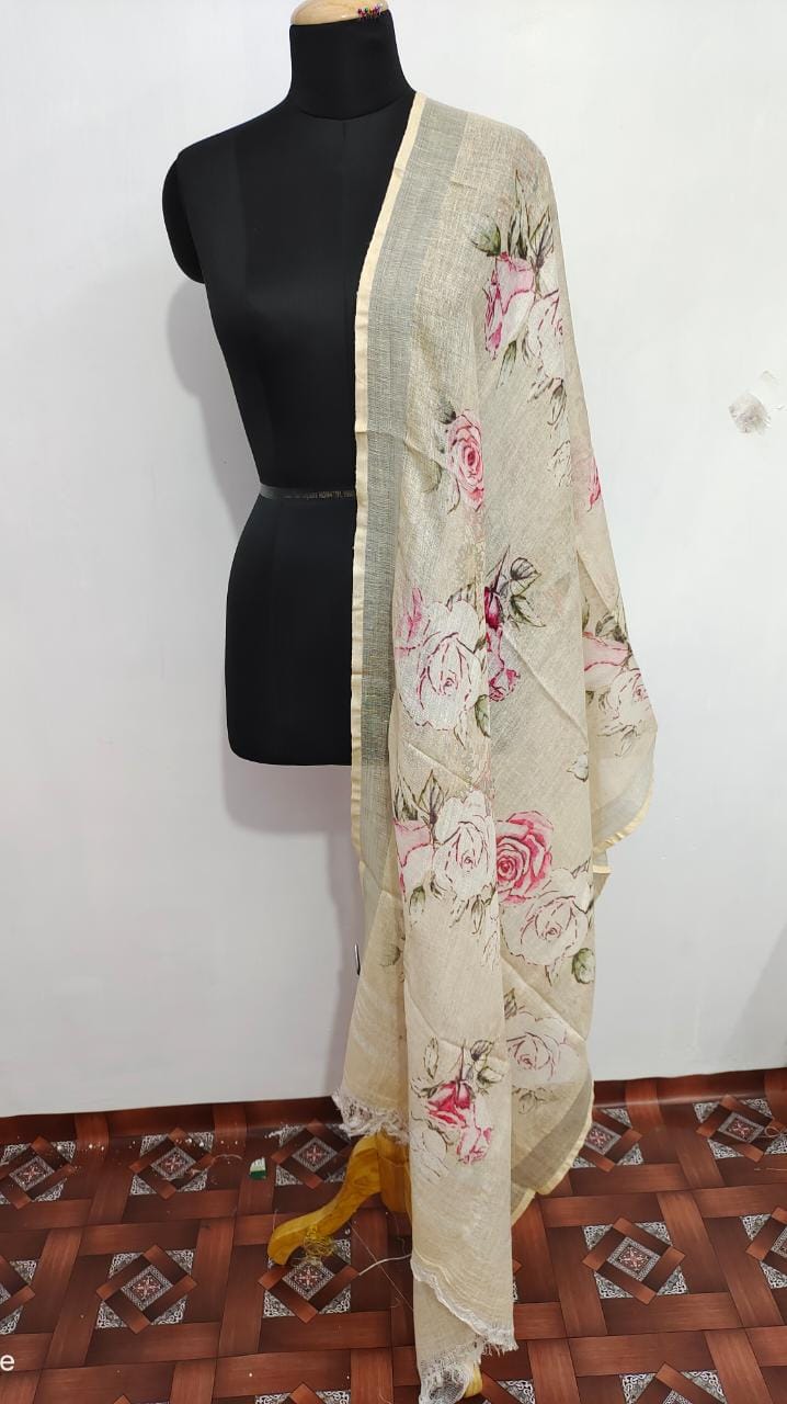 Linen digital print dupatta SILK ZONE