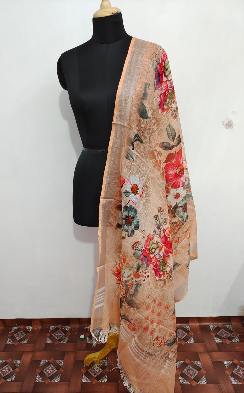 Linen digital print dupatta SILK zone