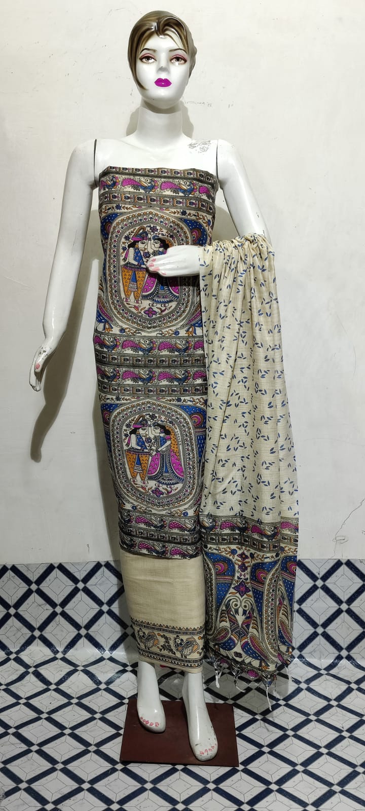 Cotton khadi Discharge print suit SILK ZONE