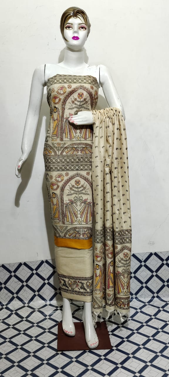 Cotton Khadi discharge print suit SILKZONE