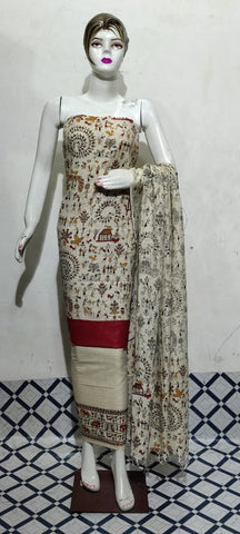 Cotton Khadi discharge print suit SILKZONE