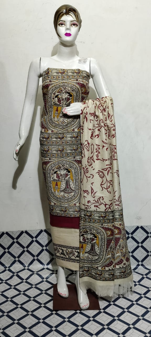 Cotton Khadi discharge print suit SILKZONE