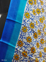 Tussar silk hand block print dupatta SILK ZONE