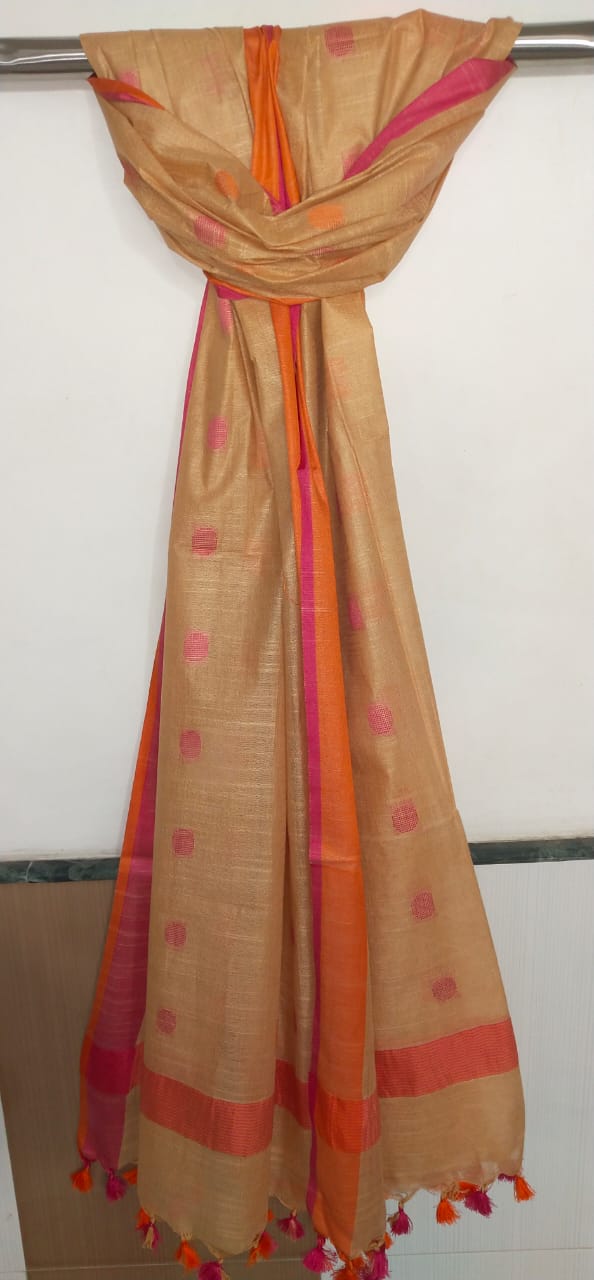 Cotton linen buta dupatta SILK ZONE