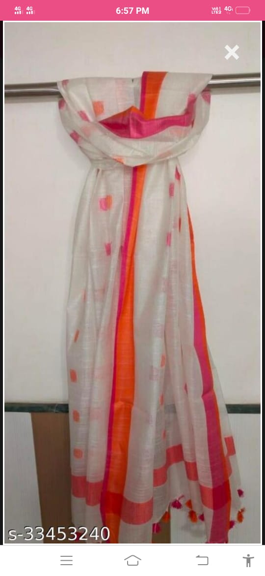 Cotton linen buta dupatta SILK ZONE