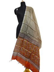 Tusssr silk hand block print dupatta SILK ZONE
