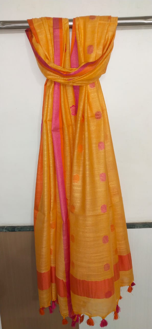 Cotton linen buta dupatta SILK ZONE