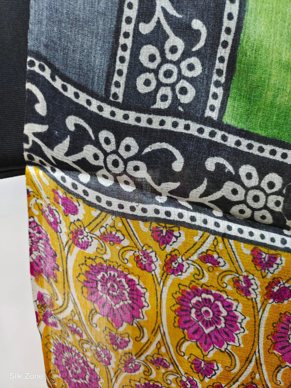 Tussar silk hand block print dupatta SILK ZONE