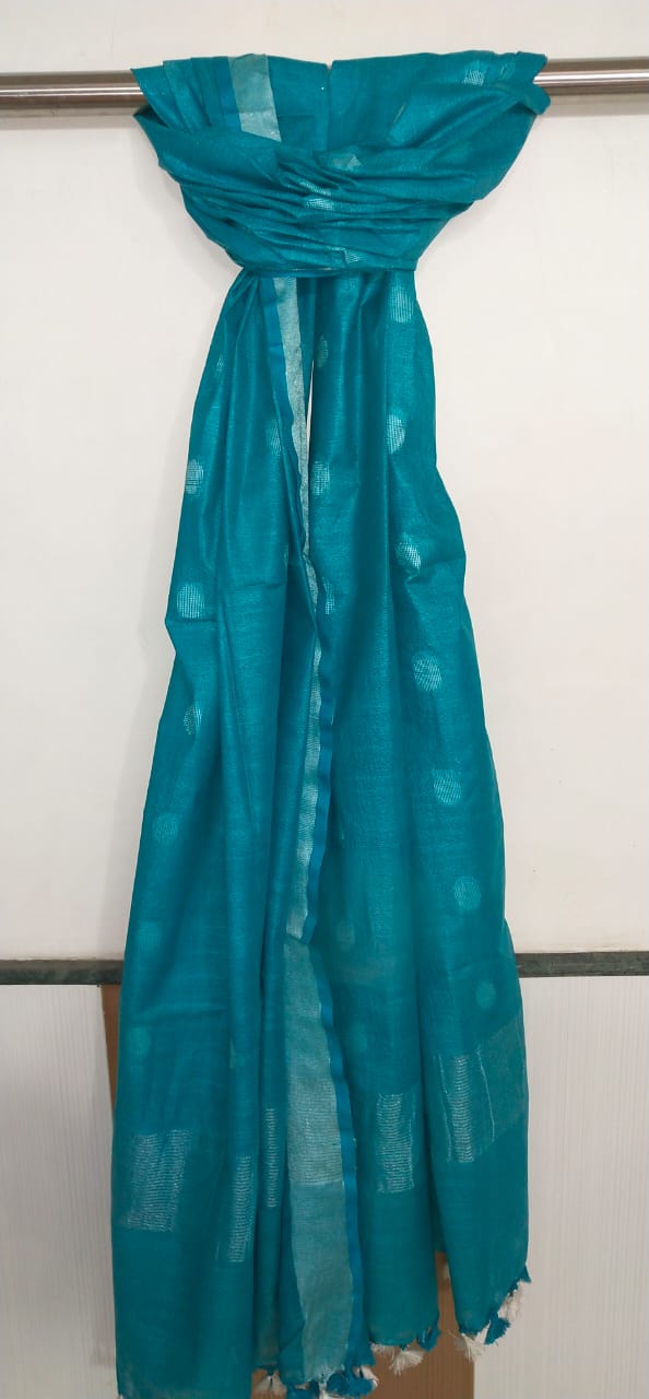 Cotton linen buta dupatta SILK ZONE