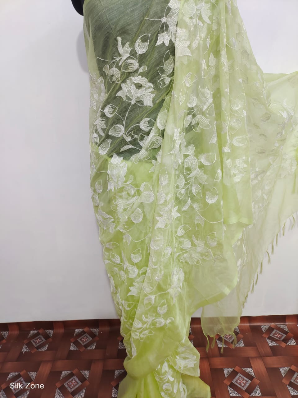 Orgenza embroidery saree SILK ZONE