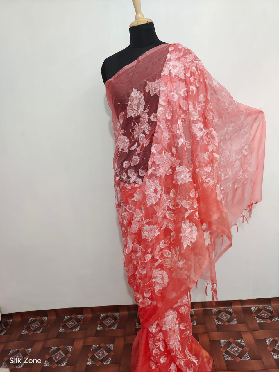 Orgenza embroidery saree SILK ZONE