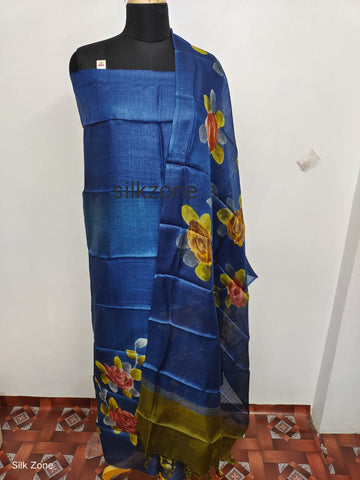 Tussar silk painted suit SILK ZONE