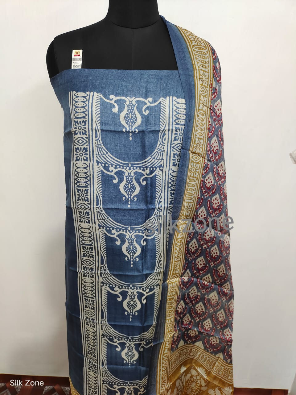 Tussar Silk Hand Block Print Suit SILK ZONE