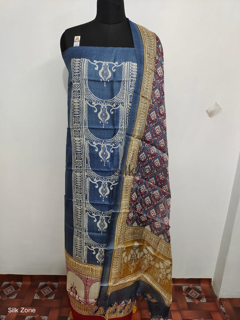 Tussar Silk Hand Block Print Suit SILK ZONE
