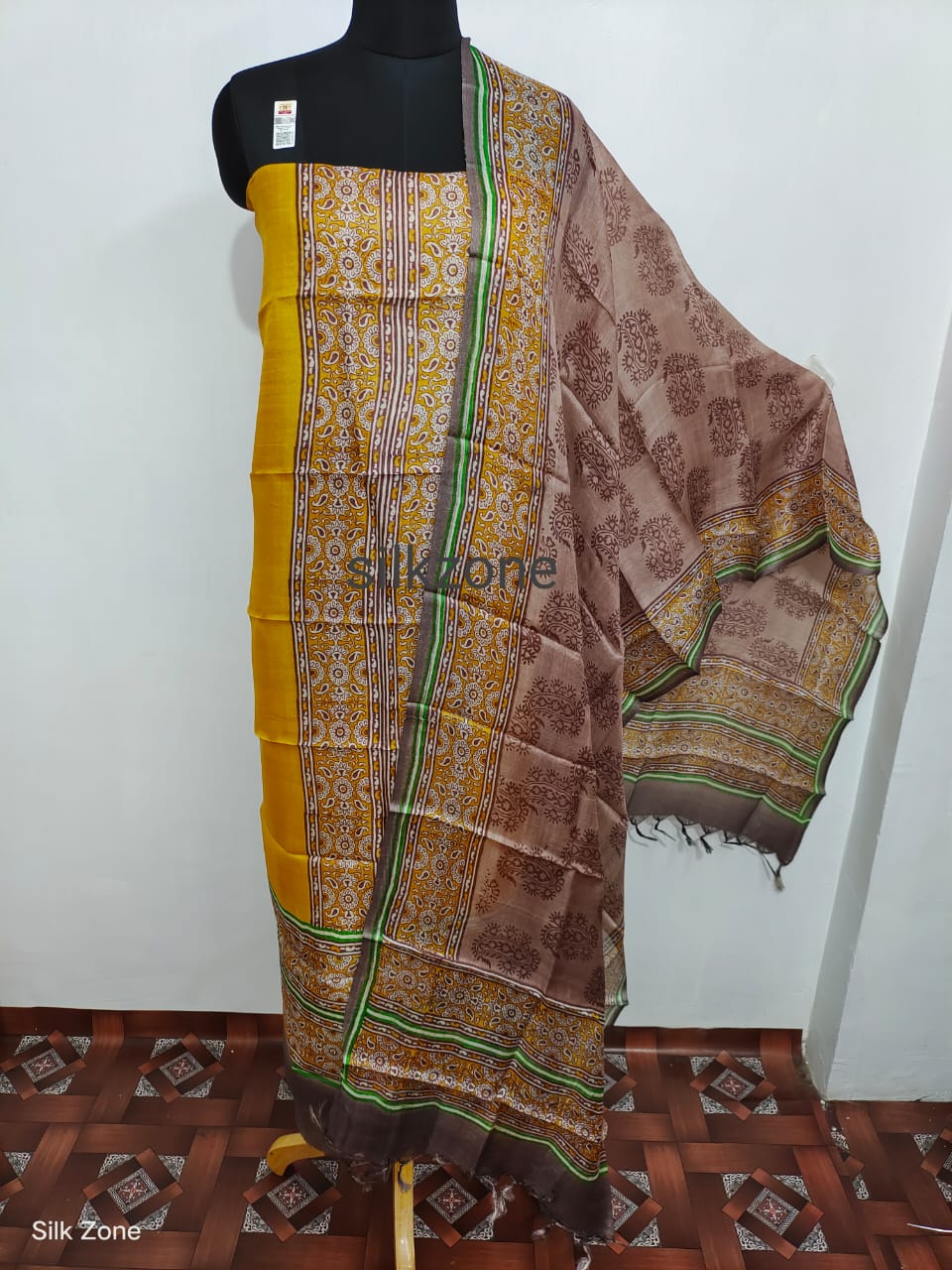 Tussar Silk Hand Block Print Suit SILK ZONE