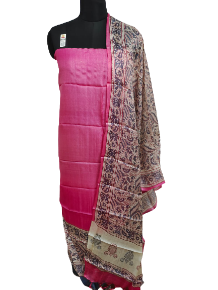 Tussar Silk Hand Block Print Suit SILK ZONE