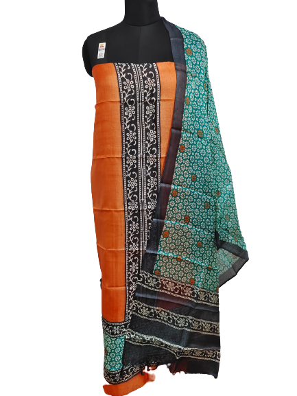 Tussar Silk Hand Block Print Suit SILK ZONE
