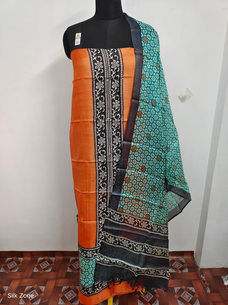 Tussar Silk Hand Block Print Suit SILK ZONE