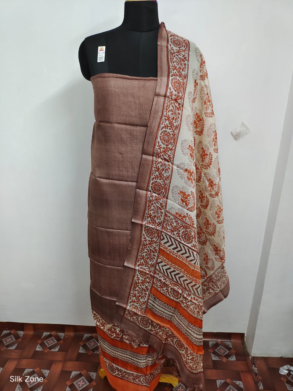 Tussar Silk Hand Block Print Suit SILK ZONE