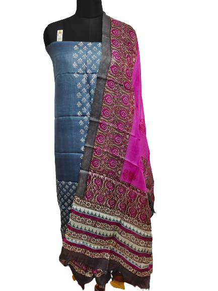 TUSSAR SILK PRINT SAREE