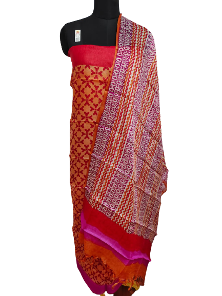 Tussar Silk Hand Block Print Suit SILK ZONE