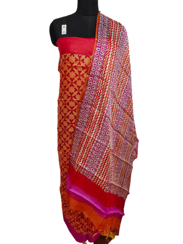 Tussar Silk Hand Block Print Suit SILK ZONE