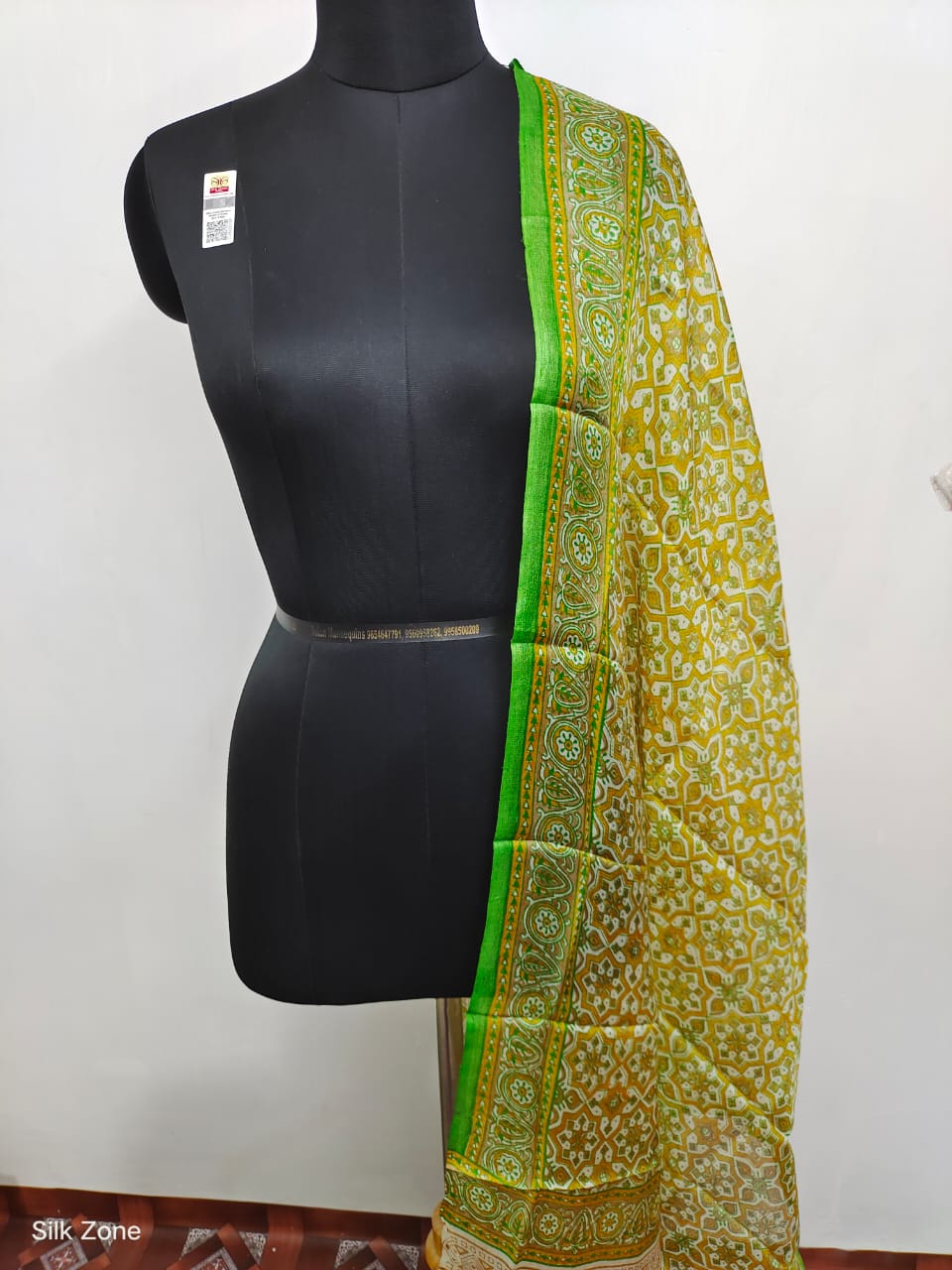 Tussar silk handblock print dupatta silk ZONE