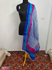 Tussar silk handblock print dupatta SILK ZONE