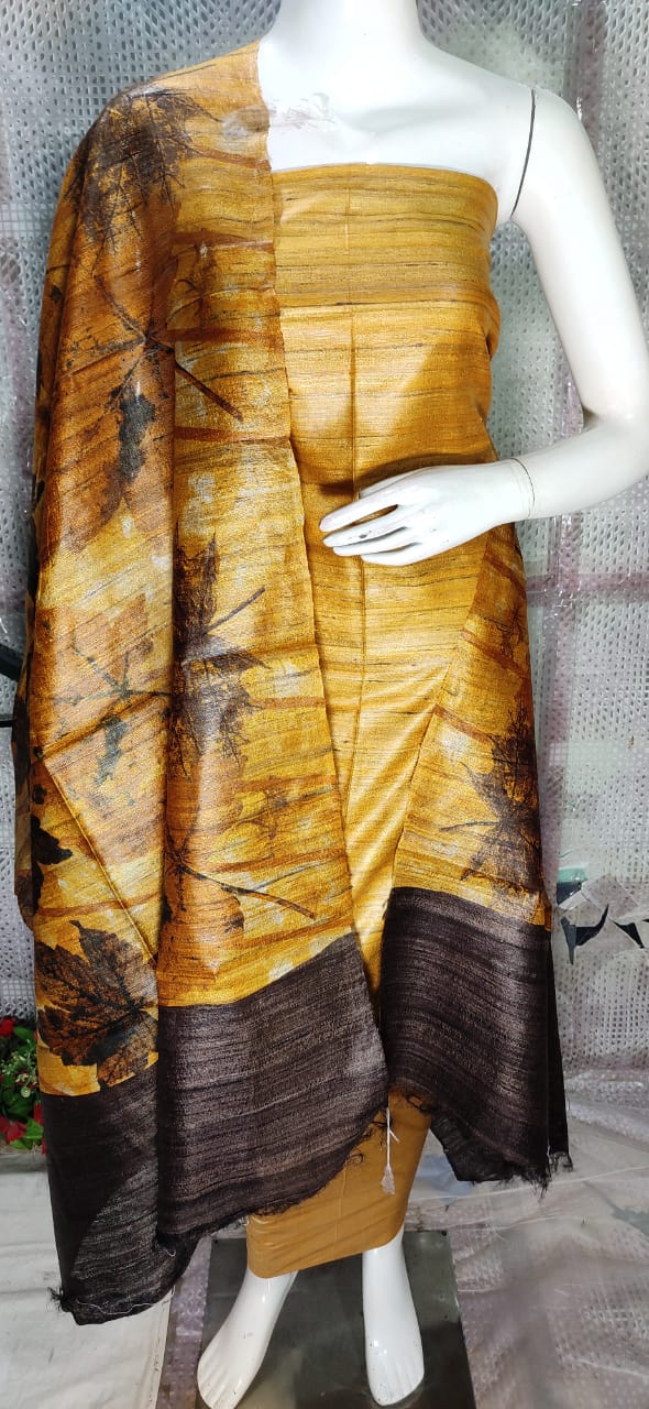 Pure tussar ghicha silk suit silk ZONE