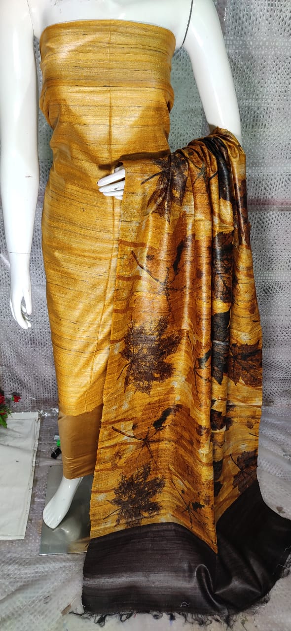 Pure tussar ghicha silk suit silk ZONE