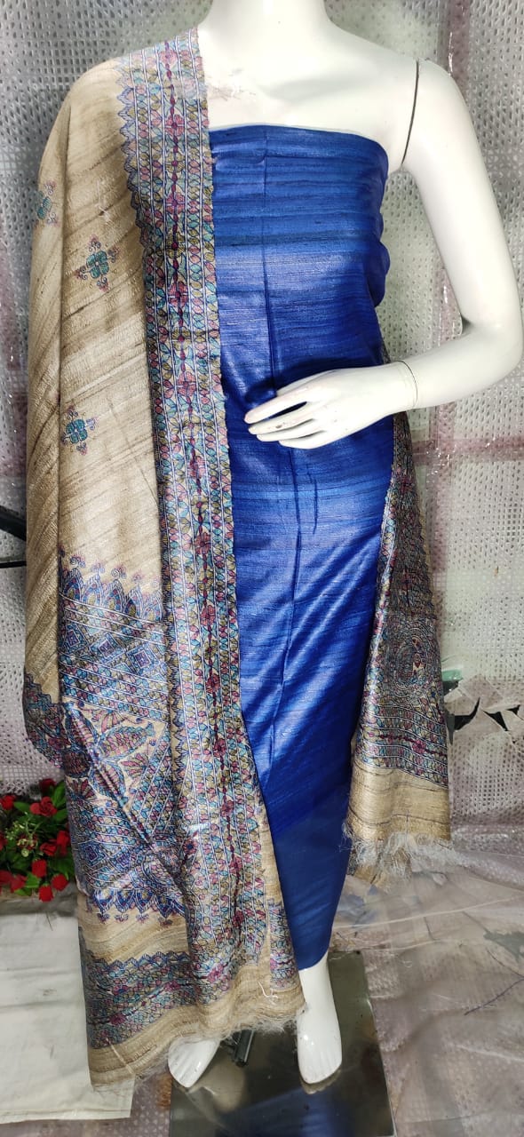 Pure tussar ghicha silk suit SILK ZONE