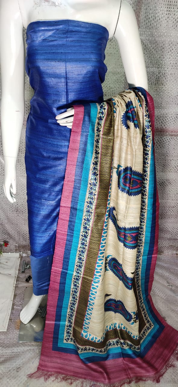 Pure tussar ghicha silk Suit SILK ZONE