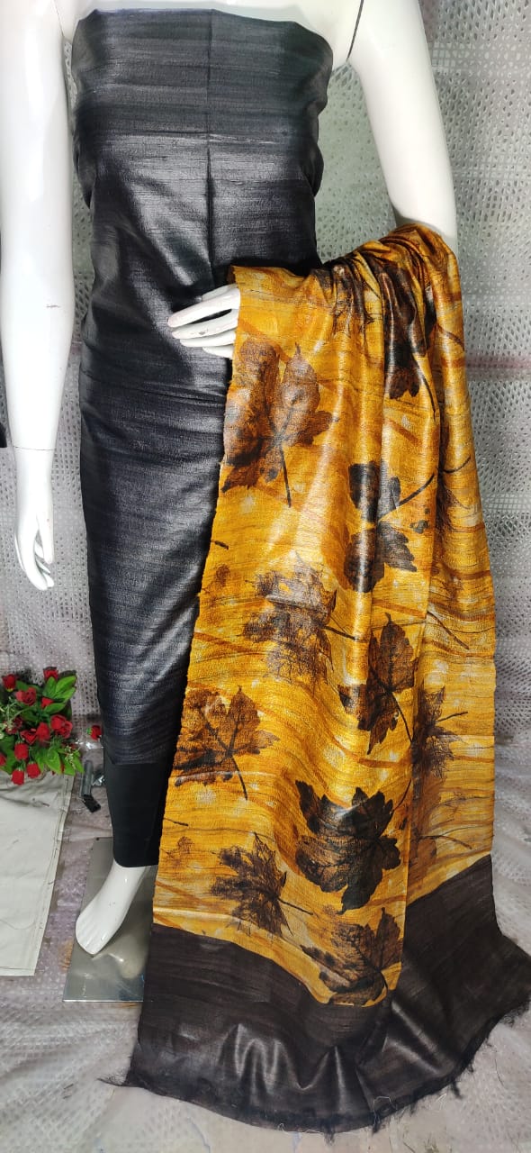 Pure tussar ghicha silk suit SILK ZONE