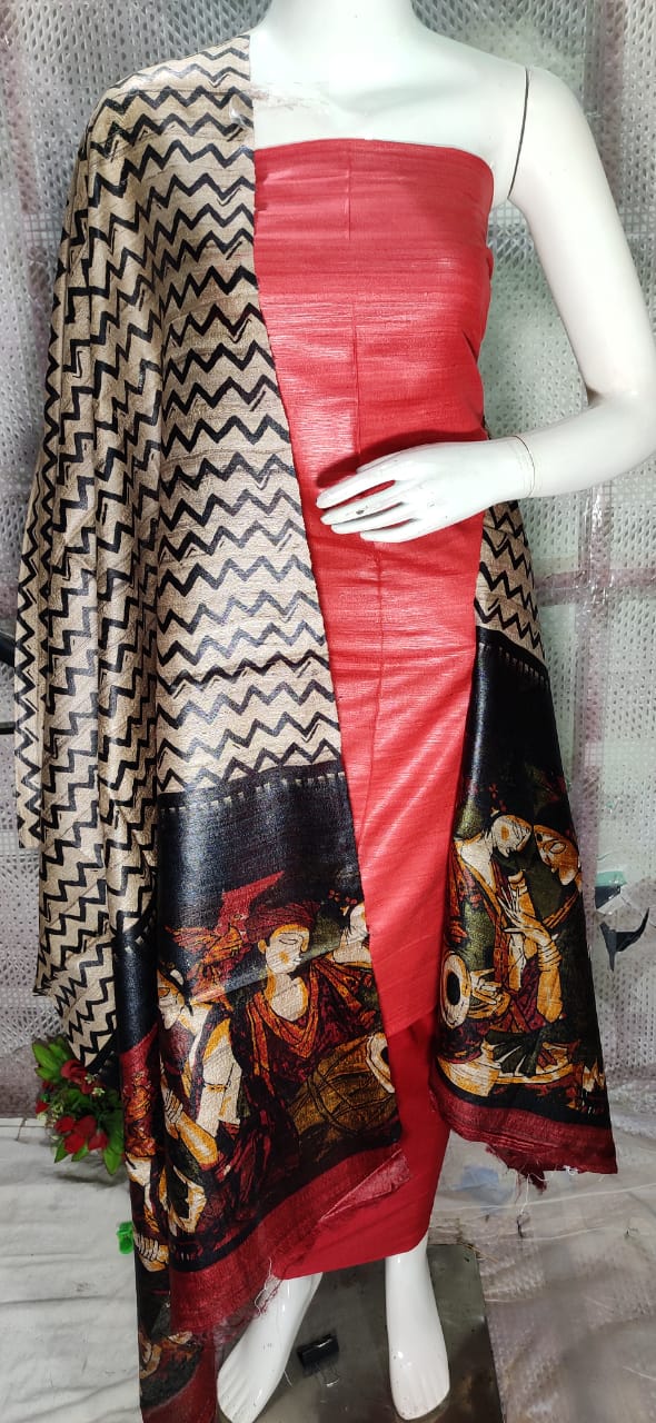 Pure tussar ghicha silk suit SILK ZONE